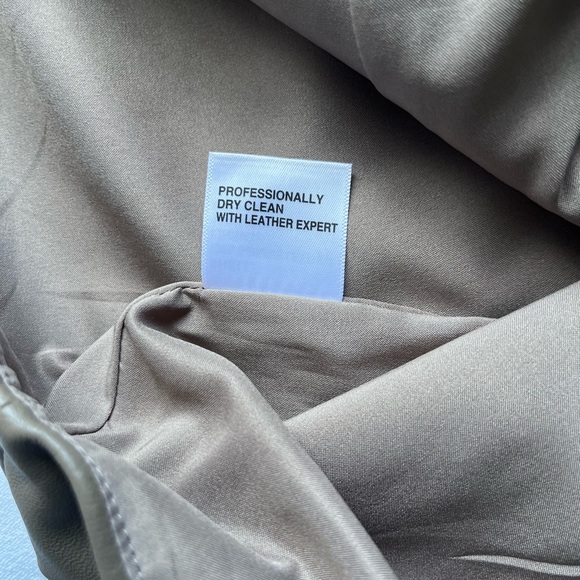 Etcetera Luxe Soft Leather Taupe Skirt - Picture 5 of 8